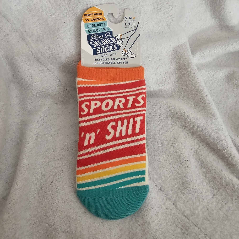 Blue Q Sports Themed Unisex Adult Novelty Small Sneaker Socks
